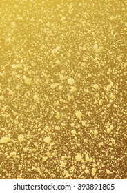 Goldener glänzender Hintergrund. Abstraktes Vektormuster. Schlaue Verpackungspatina. farbige gelbe Punkte, fleckige Tapete