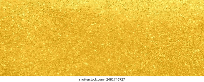 Gold Glitzer Hintergrund. Weihnachtsmusiken funkelnde Kulisse für festliche Anlässe wie Hochzeit, Geburtstag, Preisverleihung. Eleganter luxuriöser goldener Banner. Premium glänzende Kulisse. Gelbfarben-Schimmer Bildschirmhintergrund