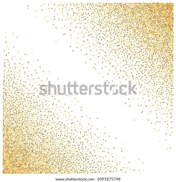 Gold Glitter Background Corner Vector Illustration Stock Vector