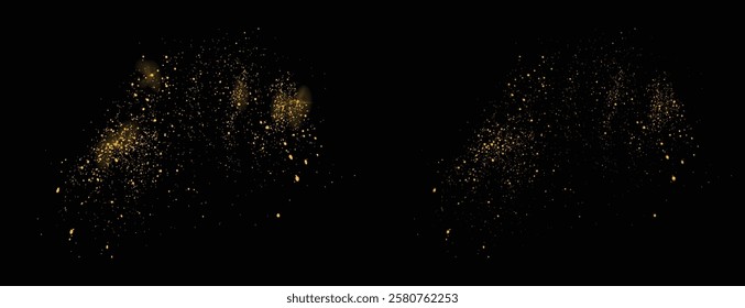 Gold glitter background. Golden dot glowing light effect gold glitter texture vector