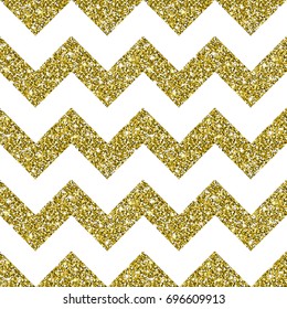 Gold Glitter Background. Golden texture with sparkles. Square chevron seamless pattern. Glittering vector. Luxury shining decoration for greeting, holiday design elements. Digitally created.