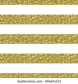 Gold Glitter Background. Golden texture with sparkles. Square striped seamless pattern. Glittering vector. Luxury shining decoration for greeting, holiday design elements. Digitally created.