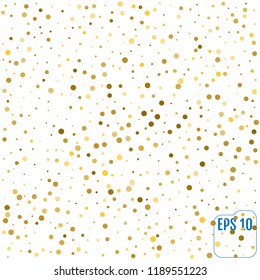 Gold glitter background polka dot, vector illustration