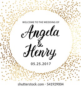 gold glitter background polka dot vector illustration