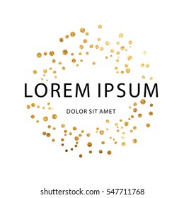 gold glitter background polka dot vector illustration
