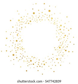 Gold Glitter Background Polka Dot Vector Illustration