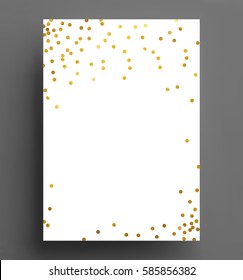gold glitter background polka dot vector illustration A4 size