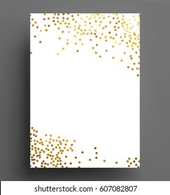 gold glitter background polka dot vector illustration a4 size
