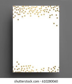 gold glitter background polka dot vector illustration A4 size