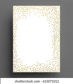 gold glitter background polka dot vector illustration A4 size