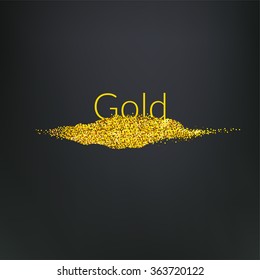 Gold glitter background, poster, banner. 