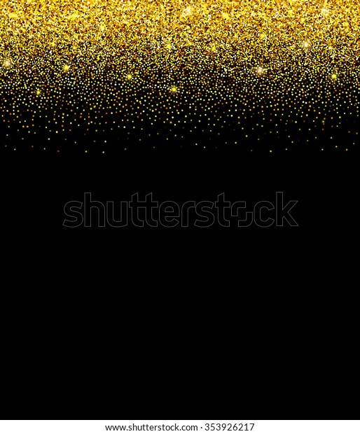 Gold Glitter Background Sparkles On Black Stock Vector (Royalty Free ...