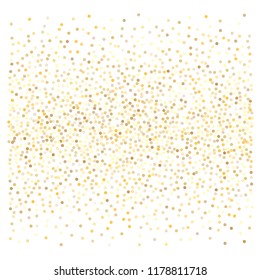 gold glitter background, sparkling abstract golden metal christmas confetti falling. light magic shining Flying glitter dots particles, sparkle vector border backdrop. shimmer shiny halftone