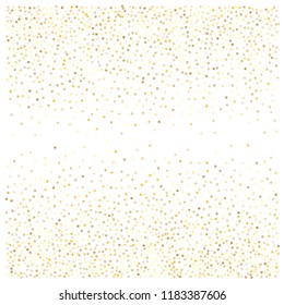 gold glitter background, sparkling abstract golden metal christmas confetti falling. light magic shining Flying glitter dots particles, sparkle vector border backdrop. shimmer shiny halftone