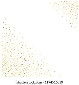gold glitter background, sparkling abstract golden metal christmas confetti falling. light magic shining Flying glitter dots particles, sparkle vector border backdrop. shimmer shiny halftone