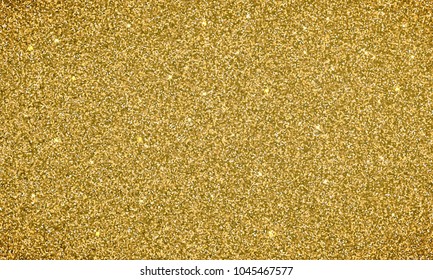 Gold glitter background texture banner. Vector glittery festive background for luxury gift card or holyday Christmas backdrop. Sparkle golden confetti decoration design for premium design