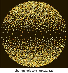Gold glitter background vector illustration. Golden dust, flying circle yellow confetti elements. Sparkle dots, round tinsel elements celebration backdrop graphic design.
Cosmic vector background