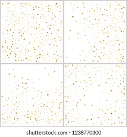 Gold glitter backgrounds polka dot vector illustration set