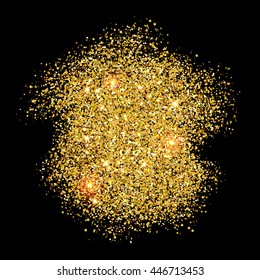 Goldener glänzender Hintergrund.Vektorschimmernde Partikel der Explosion von Feuerwerkskörpern