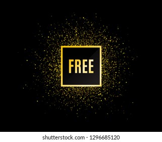 Gold glitter banner. Free symbol. Special offer sign. Sale. Christmas sales background. Abstract shopping banner tag. Template for design. Free vector