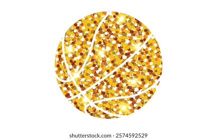 Gold glitter basketball Clip Art