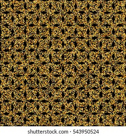 Gold glitter  and black background, glance glow chess board backdrop, vector seamless pattern, used for vip, exclusive certificate, gift cards, shop voucher, Christmas present labels