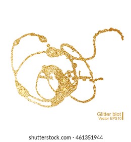 Gold glitter blot. Vector illustration.