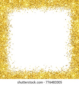 Gold Glitter Border Frame On White Stock Vector (Royalty Free ...