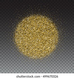 Gold glitter bright vector, transparent background. Golden sparkles with shiny texture. Excellent for your greeting cards, luxury invitation, advertising, certificate