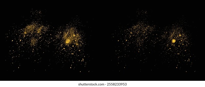 Gold glitter celebration. Golden sparkles light effect gold glitter glamour background