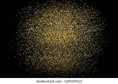 Gold glitter circle background, vector. Golden glitter background for cover, wallpaper and banner. Backdrop for brochure, layout, flyer and leaflet. Creative abstract concept, vector illustration