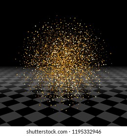 
Gold glitter in a circle. A festive design element.