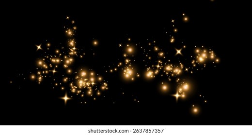 Gold glitter circle with glittering dust and shimmery particles. Realistic shiny ring or swirl, round frame of flare trail with isolated. Christmas shooting star trail