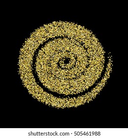 Gold glitter circle golden vector background abstract sparkle luxury shiny new year texture