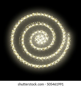 Gold glitter circle golden vector background