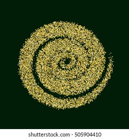 Gold glitter circle golden vector Christmas background abstract sparkle Xmas luxury shiny new year green texture