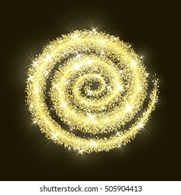 Gold glitter circle golden vector background abstract sparkle luxury shiny new year texture