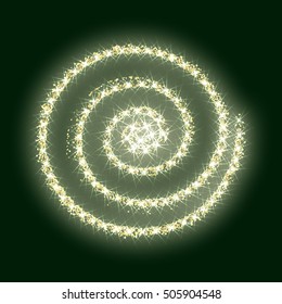Gold glitter circle golden vector Christmas background abstract sparkle Xmas luxury shiny new year green texture