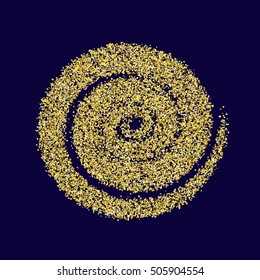 Gold glitter circle golden vector new year background abstract sparkle Xmas luxury shiny new year blue texture