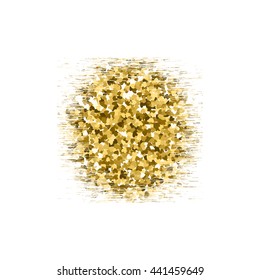 Gold glitter circle texture isolated on background. Vector illustration.