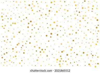 Gold glitter classic circle confetti background.