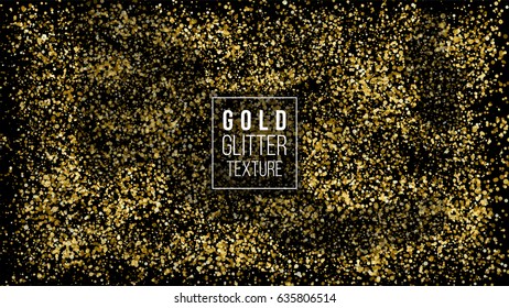 Gold Glitter Cloud Or Shining Particles Explosion Texture. Amber Particles Color. Celebratory Background. Golden Explosion Of Confetti. Vector

