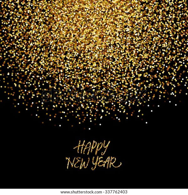 Gold Glitter Confetti Background Happy New Stock Vector Royalty Free