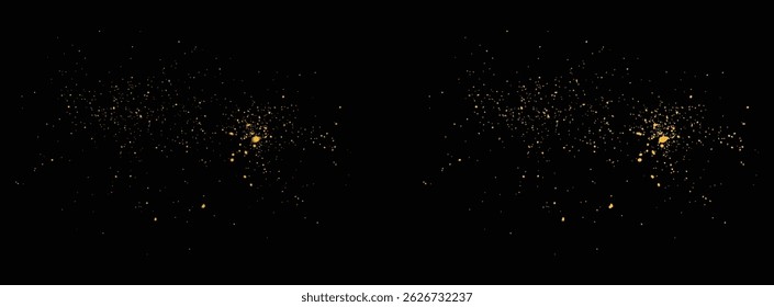 Gold glitter confetti isolated element background