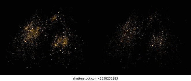 Gold glitter confetti. Gold glitter light effect golden dots magic splatter texture