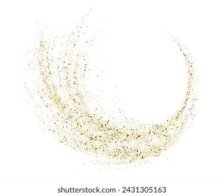 gold glitter confetti on white background. gold Sparkles Abstract Background. Vector illustration