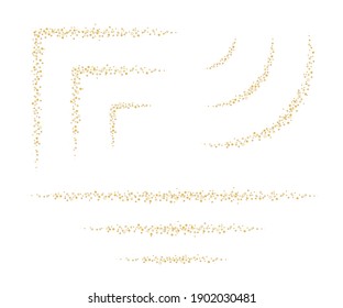 Gold Glitter Confetti Sparkle Decoration Element Shapes