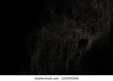 Gold glitter confetti sparkle dust particle black background texture abstract vector illustration golden shimmer shine celebration festive party holiday