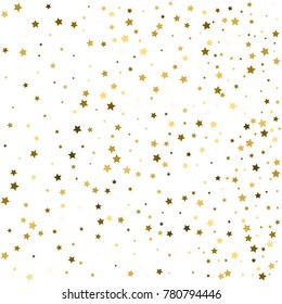 Gold Glitter Confetti Stars Background Scatter Stock Vector (Royalty ...