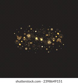 Gold glitter decoration isolated on a black background